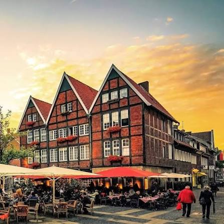 Restaurant Kleiner Kiepenkerl in Münster bei Sonnenuntergang