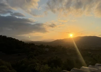 Sonnenuntergang auf der Finca sheretat in Mallorca
