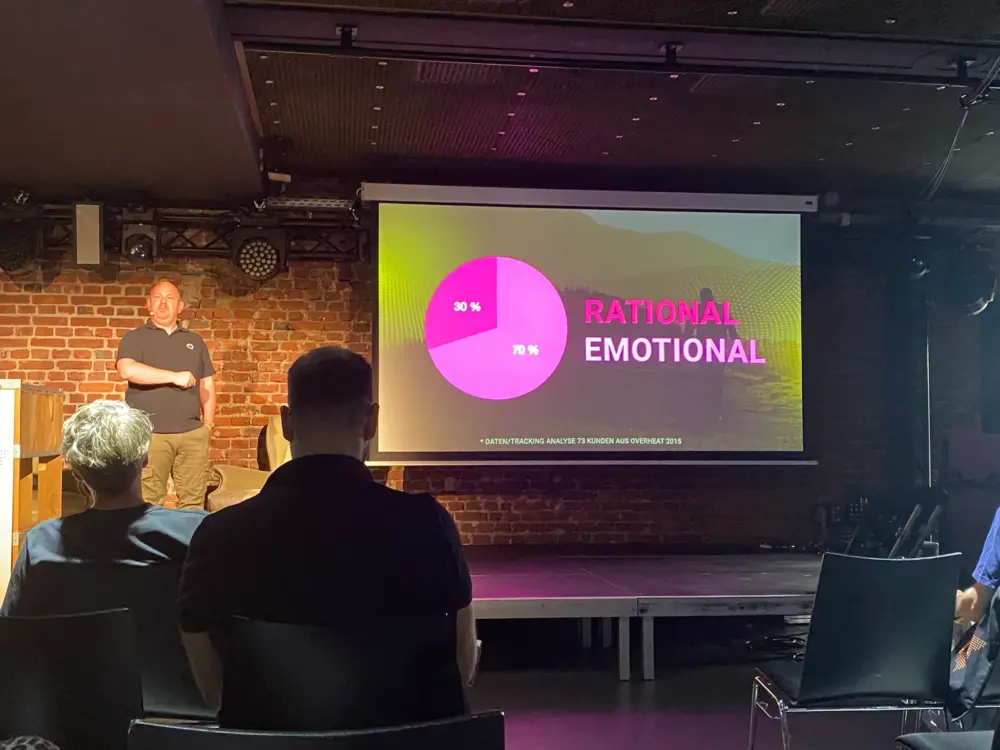 David Odenthal berichtet auf der koks.digital, dass 70 Prozent der Menschen emotional und 30 Prozent rational handeln.