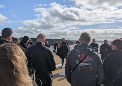 Begrüßung auf dem Helikopterdeck zur SEO Cruise von Max Euler